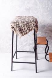 Round Seat Cushion, Floor Seating, Saddle Scandinavian Stool Cushion Handwoven, Modern Style Chair Cushion - thumbnail 1
