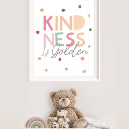 Girls Pastel Nursery Print, Bedroom Prints, Wall Art, Playroom Kids Motivational Quotes, Decor, Muted Pink - thumbnail 2