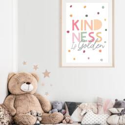 Girls Pastel Nursery Print, Bedroom Prints, Wall Art, Playroom Kids Motivational Quotes, Decor, Muted Pink - thumbnail 3