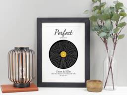 Personalised Vinyl Record Song Lyrics Print - First Dance Gift Custom Music Artwork Wedding Anniversary Keepsake Valentine Gift Va098 - thumbnail 1