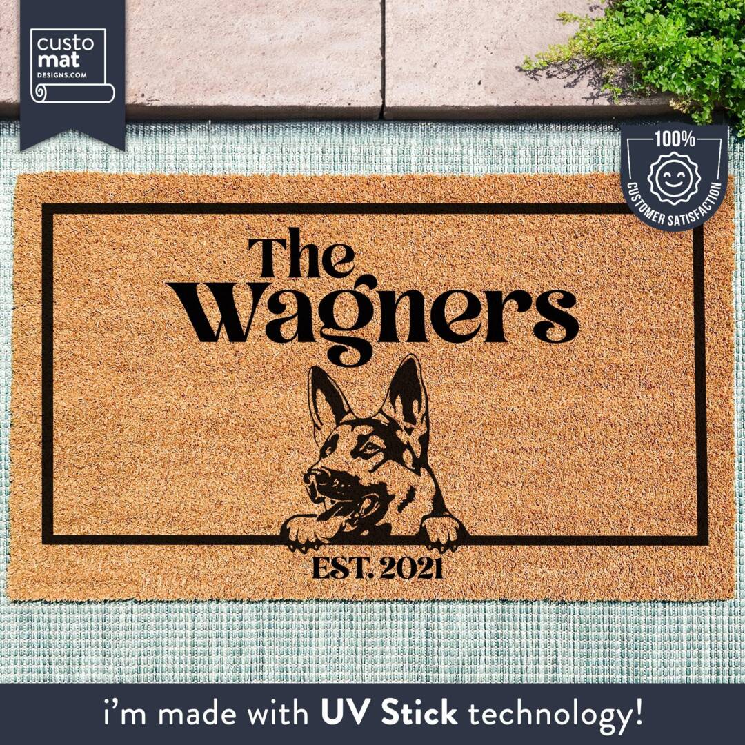 German Shepherd Door Mat Dog Lover Doormat Custom Pet Breed