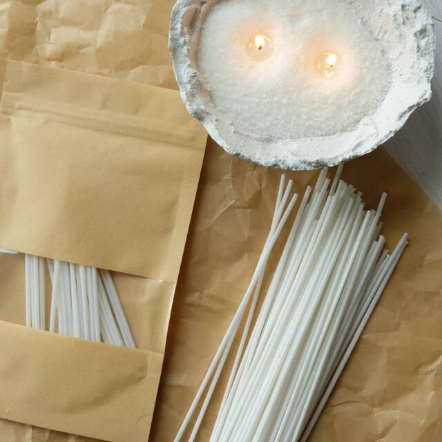 Pre Waxed Candle, Snow Wax Candle, Pearled Candle Wicks With Sustainers Candle Making 4cm - image 1