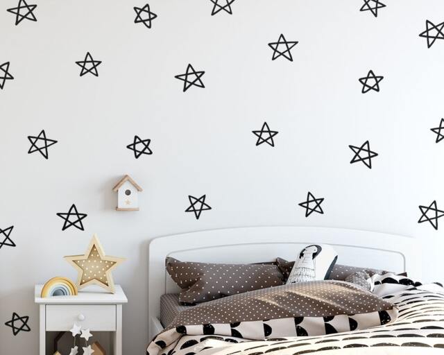 Star Wall Decals - Hand Drawn Decals, Nursery Stickers, Removable Kids Room - image 1