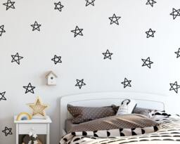 Star Wall Decals - Hand Drawn Decals, Nursery Stickers, Removable Kids Room - thumbnail 1