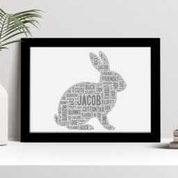 Personalised Rabbit Word Art Print, Lover Gift, Custom Wall Framed Picture, Present For Men, Women Nl - thumbnail 2