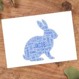 Personalised Rabbit Word Art Print, Lover Gift, Custom Wall Framed Picture, Present For Men, Women Nl - thumbnail 3