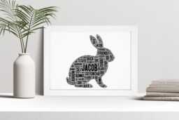 Personalised Rabbit Word Art Print, Lover Gift, Custom Wall Framed Picture, Present For Men, Women Nl - thumbnail 1