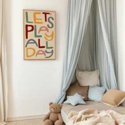 Let's Play Print, Nursery Kids Bedroom Art, Illustration Wall Boho Decor, Room, Unframed - thumbnail 2