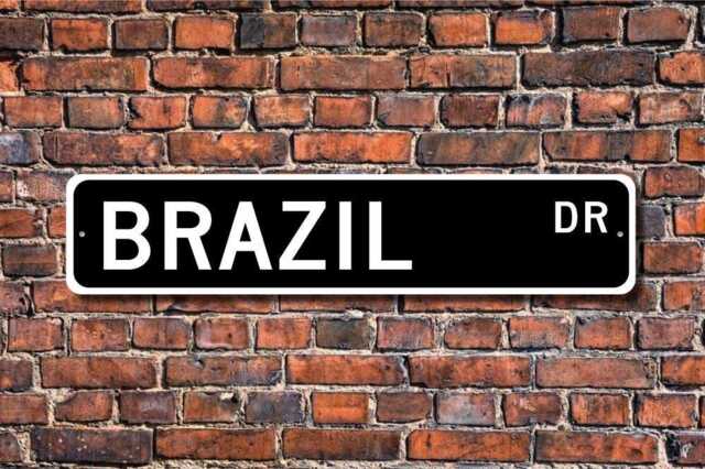 Brazil Sign, Gift, Keepsake, Wall Decor, Souvenir Brazil, Custom Street Quality Metal Sign - image 1