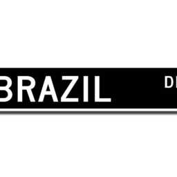 Brazil Sign, Gift, Keepsake, Wall Decor, Souvenir Brazil, Custom Street Quality Metal Sign - thumbnail 2