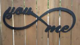 You & Me Infinity Metal Word Sign Distressed Rustic Rusted Wall Hanging Industrial Decor Primitive Farmhouse Decoration Love Gift - thumbnail 1