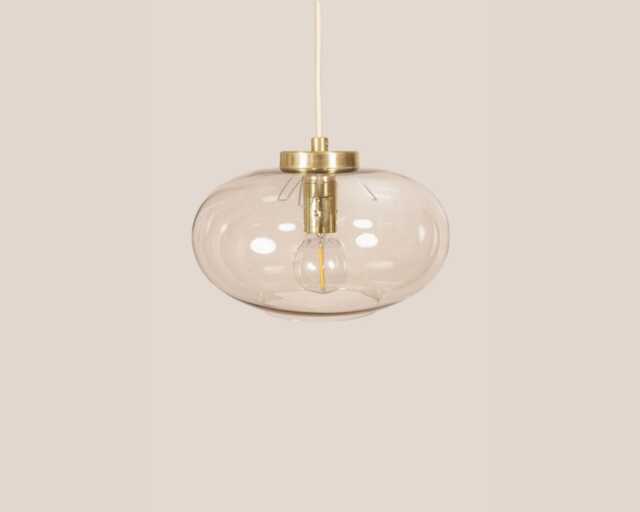 Anita Vintage Pendant Light Mcm Hanging Handcrafted Glass Lamp Retro Ceiling Fixture Yugoslavia Gold Brass - image 1