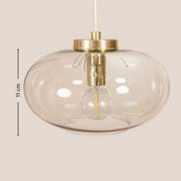 Anita Vintage Pendant Light Mcm Hanging Handcrafted Glass Lamp Retro Ceiling Fixture Yugoslavia Gold Brass - thumbnail 4