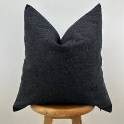 Charcoal Linen Pillow Cover Black Euro Sham, Lumbar Cushion - All Duties Paid Usa - thumbnail 2