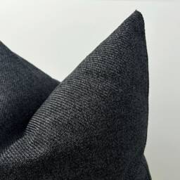 Charcoal Linen Pillow Cover Black Euro Sham, Lumbar Cushion - All Duties Paid Usa - thumbnail 3