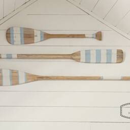 Hand-Painted Coastal Blue Oar Paddle Beach House Wall Art - thumbnail 3