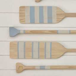 Hand-Painted Coastal Blue Oar Paddle Beach House Wall Art - thumbnail 4
