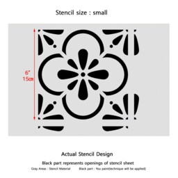 Wall Moroccan Tile Stencil T0055 For Diy Decor Furniture Floor Craft - thumbnail 2