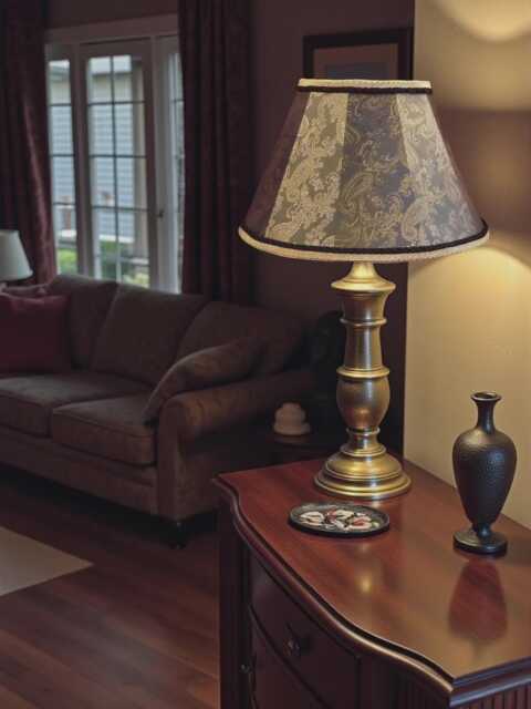 Dark Bronze Paisley Fabric Lampshade Handmade in The UK For Table & Floor Standard Lamp Shades, Ceiling Lights, Clip On Wall Lights - image 1
