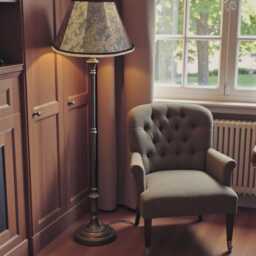 Dark Bronze Paisley Fabric Lampshade Handmade in The UK For Table & Floor Standard Lamp Shades, Ceiling Lights, Clip On Wall Lights - thumbnail 3