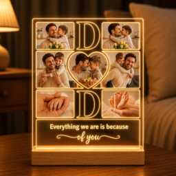 Custom Photo Dad Led Night Light, Father's Day Gift From Kids, New Gift, Best Ever, Unique For