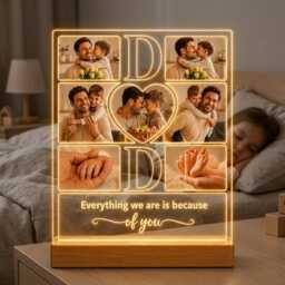 Custom Photo Dad Led Night Light, Father's Day Gift From Kids, New Gift, Best Ever, Unique For - thumbnail 3
