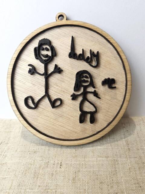 Personalized Child's Drawing Wooden Wall Art - Bespoke Gift - image 1