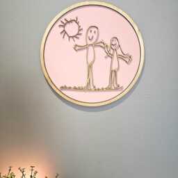 Personalized Child's Drawing Wooden Wall Art - Bespoke Gift - thumbnail 2