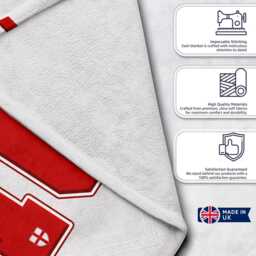 Personalised Name England Jersey Blanket Football Fan Supporter Three Lions Sport Bedroom Decor Custom T Shirt Number Match Day Gift - thumbnail 4