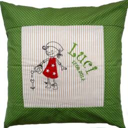 "Embroidered Cushion ""Gardener + Name" - thumbnail 3