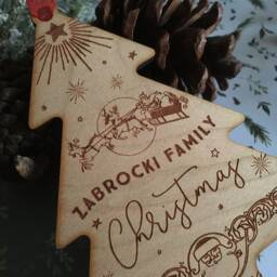 Personalised Santa Claus Wooden Christmas Tree Decoration Family Gift - thumbnail 3