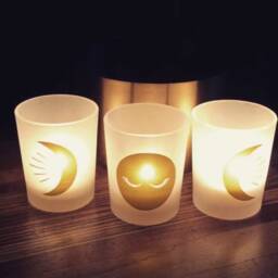 Witchy Triple Goddess Moons Votive Candle Holders For Ritual, Meditation, Altar, Sacred Space - thumbnail 4