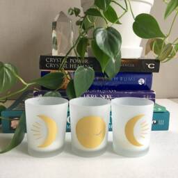 Witchy Triple Goddess Moons Votive Candle Holders For Ritual, Meditation, Altar, Sacred Space - thumbnail 3