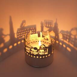 Hoyerswerda Skyline Shadow Play - Mesmerizing Lantern Candle Attachment For Souvenir Lovers Perfect Gift Fans - thumbnail 1
