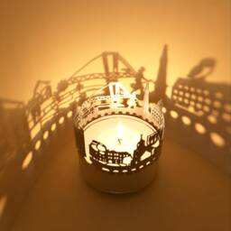 Hoyerswerda Skyline Shadow Play - Mesmerizing Lantern Candle Attachment For Souvenir Lovers Perfect Gift Fans - thumbnail 2