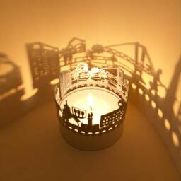 Hoyerswerda Skyline Shadow Play - Mesmerizing Lantern Candle Attachment For Souvenir Lovers Perfect Gift Fans - thumbnail 3
