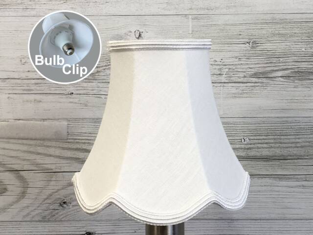 White Scalloped Empire Candle Shade - Lampshade Chandelier Light Shade Clip On Lampshades Retro Lampshade Wall Light - image 1