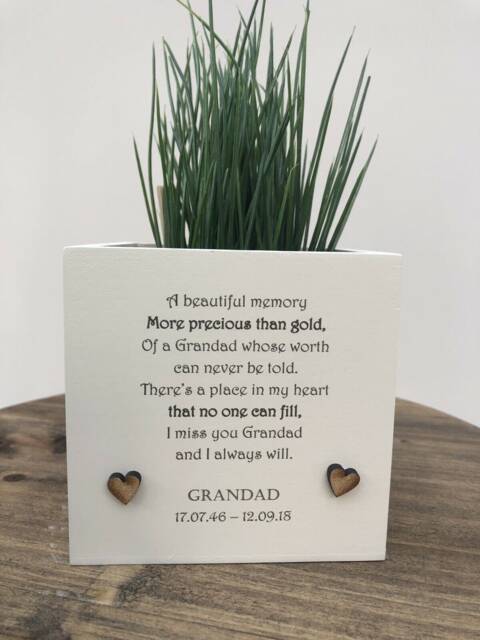 Memorial Grandad Loss Flower/Plant Pot Personalised Bereavement in Memory Of A Loved One ~ Mum Dad Nana Husband Daughter Son Or Any Name - image 1