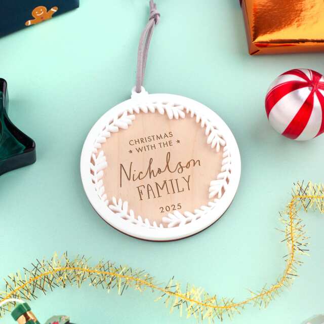 Personalised Family Christmas Decoration, Ornament, Tree Gift For Couple - image 1