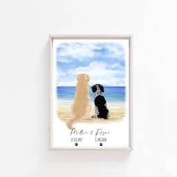 Personalised Dog & Owner Print, Dog Portrait, Dog Print, New Gift, Dog Memorial Print, Personalised Pet Mum Gift - thumbnail 2