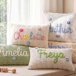 Custom Name Throw Pillows, Personalized Pillow Cover, Custom Corduroy Baby Pillowbaby Shower Gift, Birthday Present - thumbnail 3