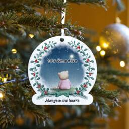 Personalised Memorial Christmas Decoration, Always in Our Hearts, Tree Ornament, Memory Of Gift, Keepsake - thumbnail 3