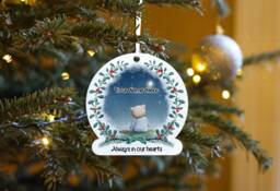 Personalised Memorial Christmas Decoration, Always in Our Hearts, Tree Ornament, Memory Of Gift, Keepsake - thumbnail 1