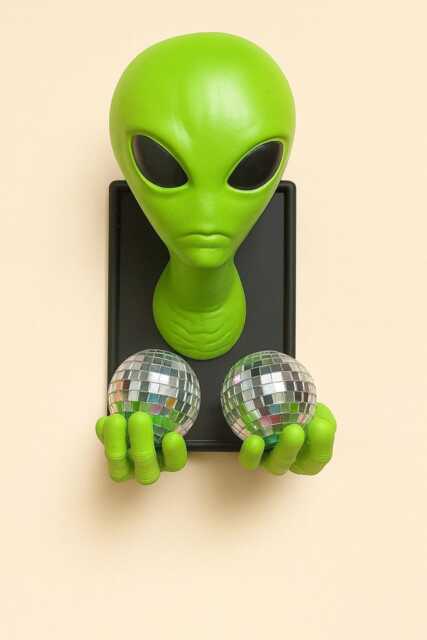Alien Disco Ball Huge 3D Resin Wall Art Sculpture/Ooak/ Kitschy Disco Ball/ Alien Space Art/ Dopamine Decor