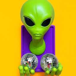 Alien Disco Ball Huge 3D Resin Wall Art Sculpture/Ooak/ Kitschy Disco Ball/ Alien Space Art/ Dopamine Decor - thumbnail 3