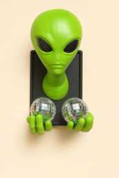 Alien Disco Ball Huge 3D Resin Wall Art Sculpture/Ooak/ Kitschy Disco Ball/ Alien Space Art/ Dopamine Decor - thumbnail 1
