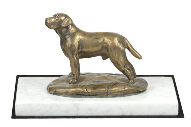 Labrador Retriever, Dog White Marble Base Statue, Limited Edition, Artdog. Made Of Cold Cast Bronze. Perfect Gift. Limited Edition - image 1