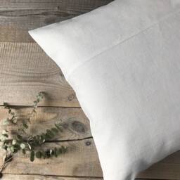 stonewashed Linen Pillow Case in Off White With Decorative Seam/Linen Cushion Cover Hidden Zipper/Decorative - thumbnail 3