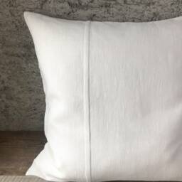 stonewashed Linen Pillow Case in Off White With Decorative Seam/Linen Cushion Cover Hidden Zipper/Decorative - thumbnail 2