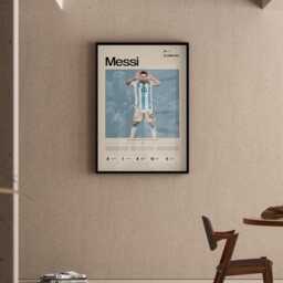 Lionel Messi Argentina Poster, Football Wall Art, World Cup Print, Stats Soccer Gift, Sports Decor - thumbnail 3